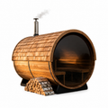 Outdoor Barrel Traditional Steam Cedar Wood Sauna with Wood Burning Stove