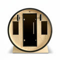 Outdoor 3-4 Person Pine Wood Dry Wet Barrel Sauna with Heater and Roof